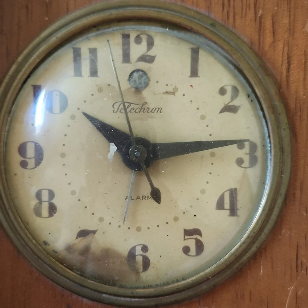 Vintage Telechron Brown Alarm Clock